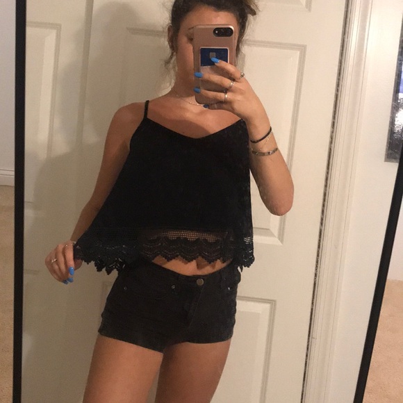 black lace tank top - Picture 2 of 2